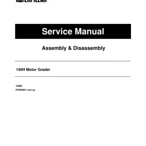 Caterpillar CAT 140H Motor Grader Service Repair Manual (9TN00001 and up) - Image 1