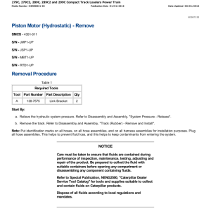 Caterpillar CAT 289C Compact Track Loader Service Repair Manual (JMP00001 and up) - Image 3