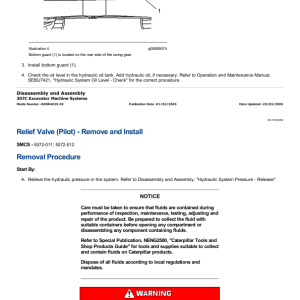 Caterpillar CAT 307C, 307CSB Mini Hydraulic Excavator Service Repair Manual (BCM00001 and up) - Image 5