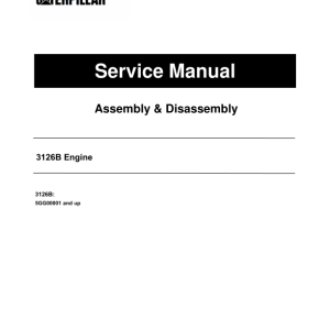 Caterpillar CAT 3126B Engine Machine Service Repair Manual (5GG00001 and up) - Image 1