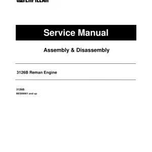 Caterpillar CAT 3126B Reman Engine Service Repair Manual (BES00001 and up) - Image 1