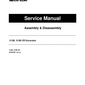 Caterpillar CAT 313B, 313B CR Excavator Service Repair Manual (BAS00001 and up) - Image 1