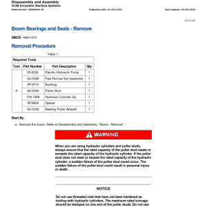 Caterpillar CAT 313B, 313B CR Excavator Service Repair Manual (BAS00001 and up) - Image 3