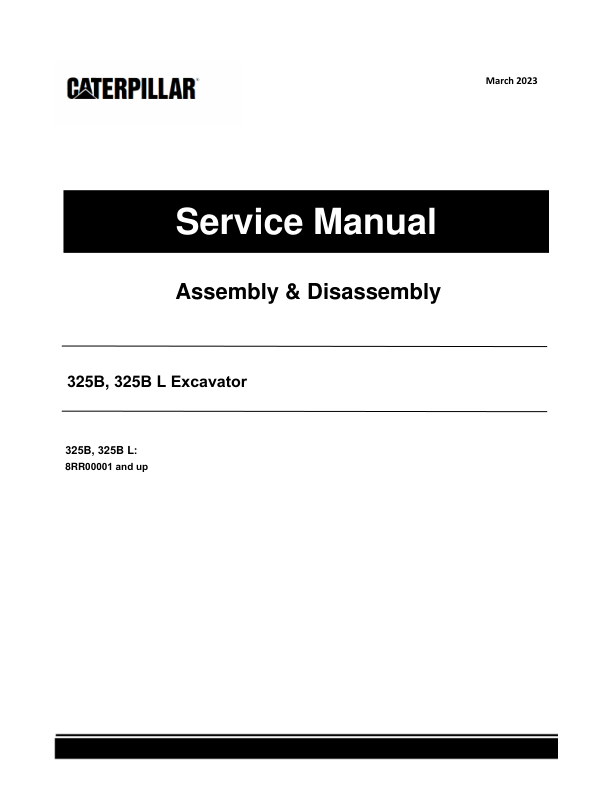 Caterpillar CAT 325B, 325B L Excavator Service Repair Manual