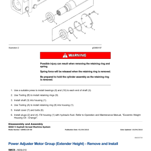 Caterpillar CAT SE60 V Asphalt Screed Service Repair Manual (JJ300001 and up) - Image 5