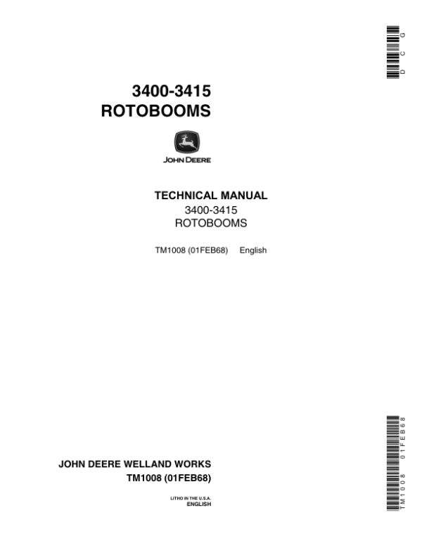 John Deere 3400, 3415 Rotobooms Technical Manual – TM1008