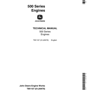 John Deere 6531A, 6531D, 6619A (500 Series) Engine Technical Manual TM1107