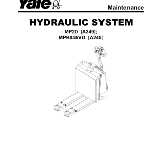 Yale MP20 Pallet Truck A249 Series Repair Manual - Image 1