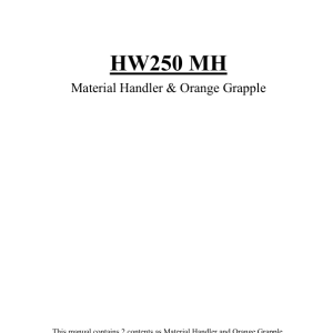 Hyundai HW250MH Wheel Excavator Service Repair Manual - Image 1