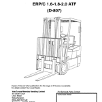 Yale ERC16ATF, ERC18ATF, ERC20ATF Forklift D807 Series Repair Manual - Image 1