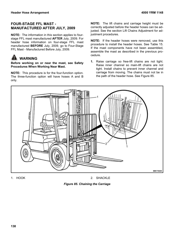 Yale ERP030TH, ERP035TH, ERP040TH Forklift F807 Series Repair Manual