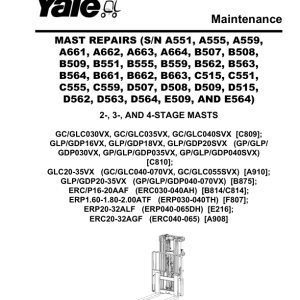 Yale ERP16AAF, ERC16AAF, ERP18AAF, ERC18AAF, ERP20AAF, ERC20AAF Forklift B814 Service Repair Manual - Image 3