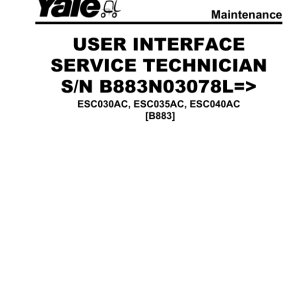 Yale ESC030AC, ESC035AC, ESC040AC Electric Forklift B883 Service Repair Manual - Image 3