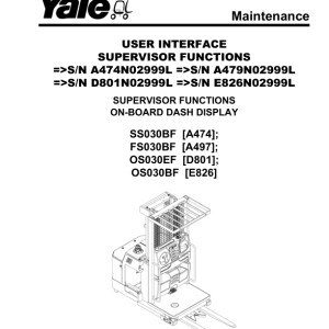 Yale FS030BF Order Picker A497 Service Repair Manual - Image 3