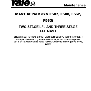 Yale GC040VX, GC050VX, GC055SVX, GC060VX, GC070VX Forklift A910 Service Repair Manual - Image 3