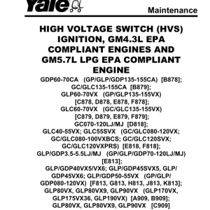 Yale GC135CA, GDC135CA, GLC35CA, GC155CA, GDC155CA, GLC155CA Forklift B879 Service Repair Manual - Image 4