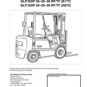 Yale GDP020RF, GDP025RF, GDP030RF, GDP020TF, GDP025TF, GDP030TF Forklift E177 Series Repair Manual - Image 3