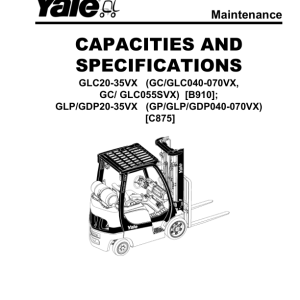 Yale GDP040VX, GDP050VX, GDP060VX, GDP070VX Forklift C875 Service Repair Manual - Image 4