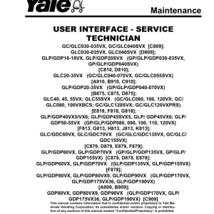 Yale GDP080VX, GDP090VX, GDP100VX, GDP110VX, GDP120VX Forklift H813 Series Repair Manual - Image 3