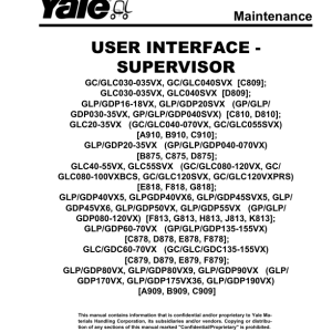 Yale GLP040VX, GLP050VX, GLP060VX, GLP070VX Forklift B875 Service Repair Manual - Image 3