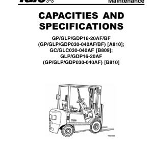 Yale GLP16AF, GLP20AF, GDP16AF, GDP20AF Forklift B810 Service Repair Manual - Image 3