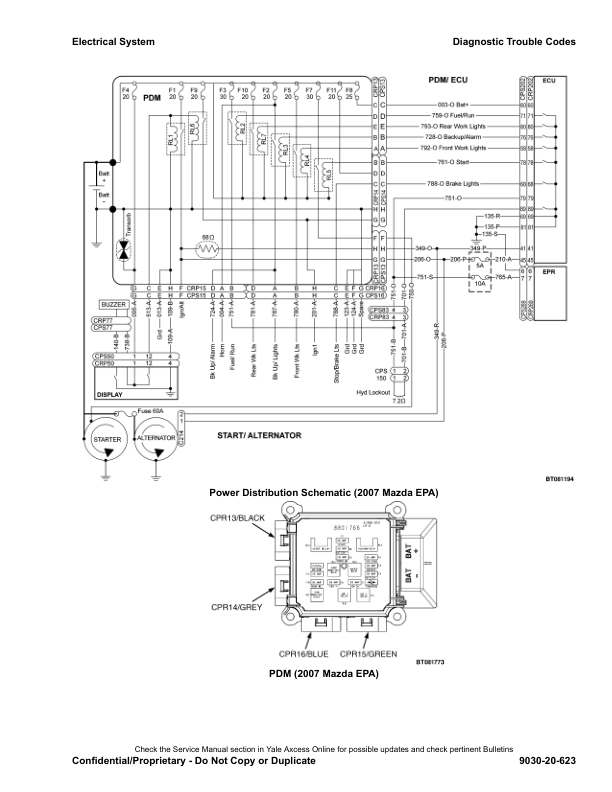 Yale GP080VX, GP090VX, GP100VX, GP110VX, GP120VX Forklift H813 Series