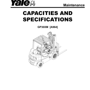 Yale GP30XM Forklift A964 Service Repair Manual - Image 3