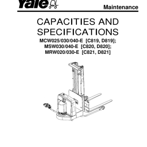 Yale MCW020E, MCW030E, MCW040E Stacker C819 Service Repair Manual - Image 5