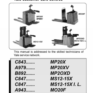 Yale MP20X Pallet Truck C843 Service Repair Manual - Image 5