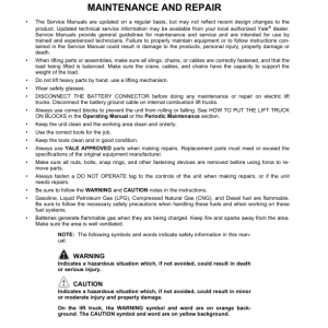 Yale MPC080E Pallet A905 Service Repair Manual - Image 4