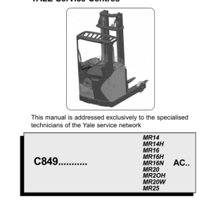 Yale MR14, MR14H, MR16, MR16H, MR16N, MR20, MR2OH, MR20W, MR25 C849 Reach Truck Repair Manual - Image 3
