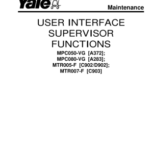 Yale MTR007F Pallet Truck B903 Service Repair Manual - Image 3