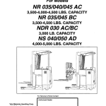 Yale NDR030AC, NDR030BC, NS040AD, NR045BC Forklift A815 Service Repair Manual - Image 1