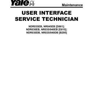 Yale NDR035EB, NR045EB Reach Truck D861 Series Repair Manual - Image 3