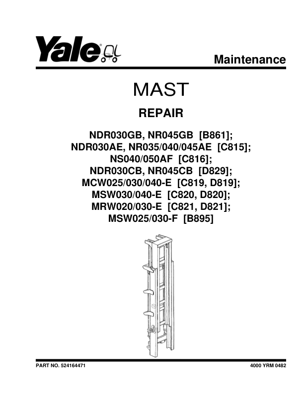 フエラリーデノーワークショツプマニアル Yale-NR035AE-NR040AE-NDR030AE-