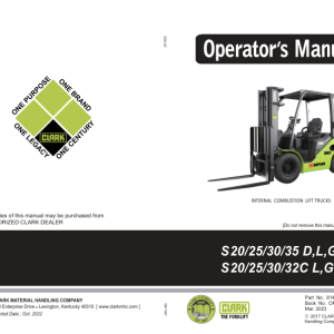 Clark S20D, S25D, S30D, S35D Forklift Service Repair Manual (Yanmar Engine) - Image 2