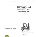 Clark C20L, C20G, C25L, C25G, C30L, C30G, C35L, C35G Forklift Service Repair Manual (Ford Engine) - Image 1