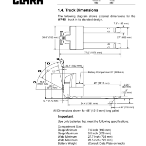 Clark EWP45 Electric Low-Lift Pallet Trucks Service Repair Manual - Image 4