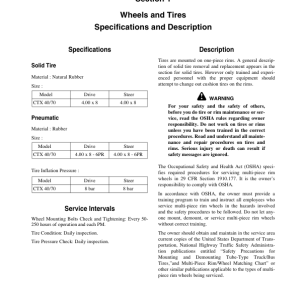 Clark CTX40, CTX70 Tow Tractor Service Repair Manual - Image 5