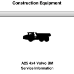 Volvo A25 4x4 BM Articulated Dump Truck Repair Service Manual - Image 1