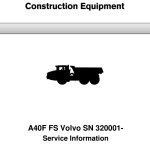 Volvo A40F FS Articulated Dump Truck Repair Service Manual (SN after 320001 -) - Image 1