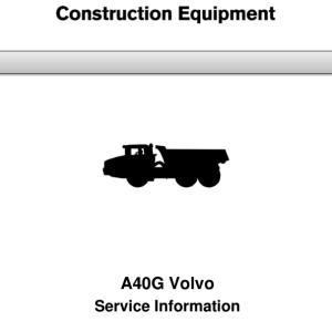 Volvo A40G Articulated Dump Truck Repair Service Manual - Image 1