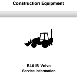 Volvo BL61B Backhoe Loader Repair Service Manual - Image 1