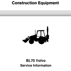 Volvo BL70 Backhoe Loader Repair Service Manual - Image 1