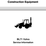 Volvo BL71 Backhoe Loader Repair Service Manual - Image 1