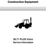 Volvo BL71 PLUS Backhoe Loader Repair Service Manual - Image 1