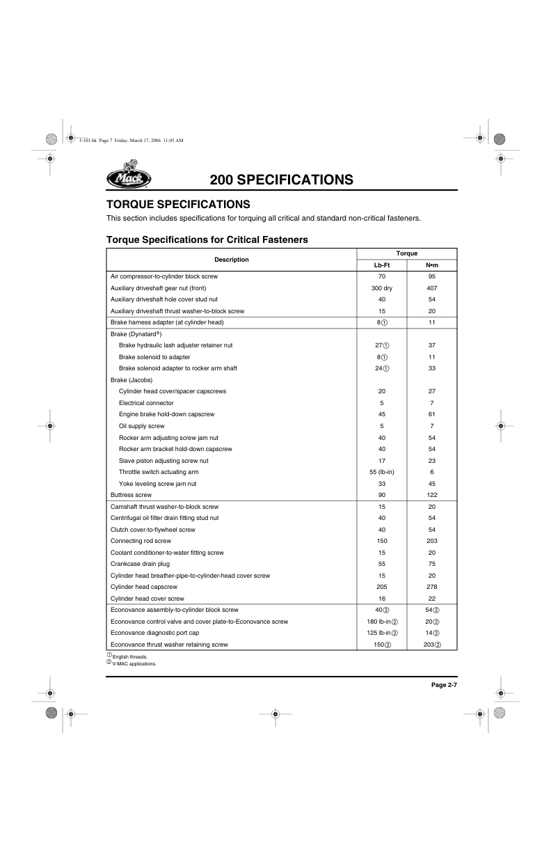 Mack E7 Engine Service Manual