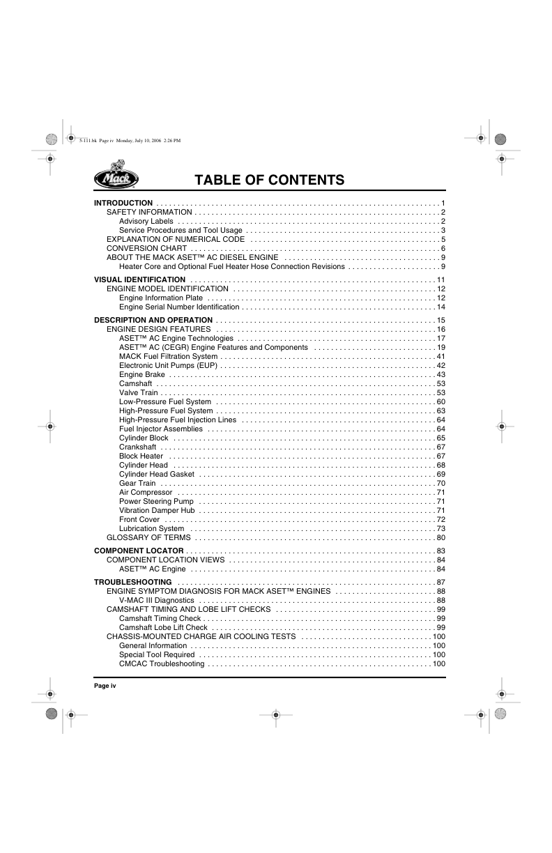 Mack ASET-AC (CEGR) Engine Service Manual