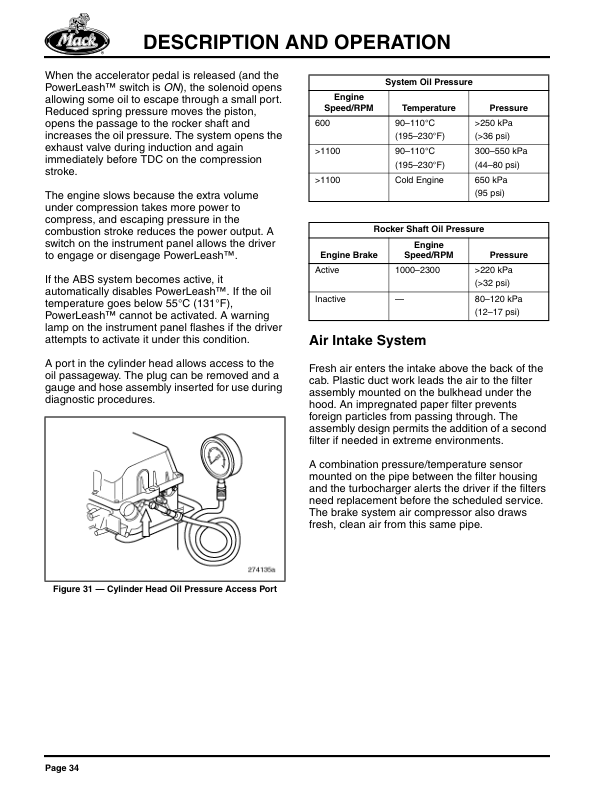 Mack MP8 Euro 3 Diesel Engine Service Manual