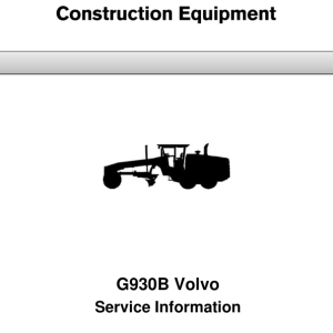 Volvo G930B Motor Grader Repair Service Manual - Image 1